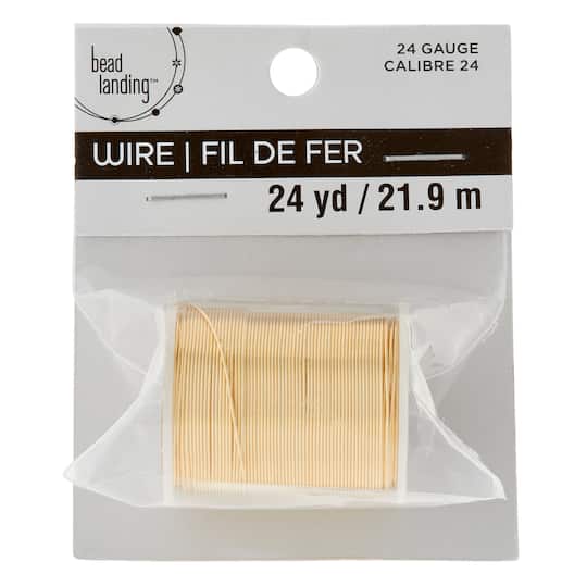 12 Pack: 24 Gauge Gold Beading Wire by Bead Landing&#x2122;